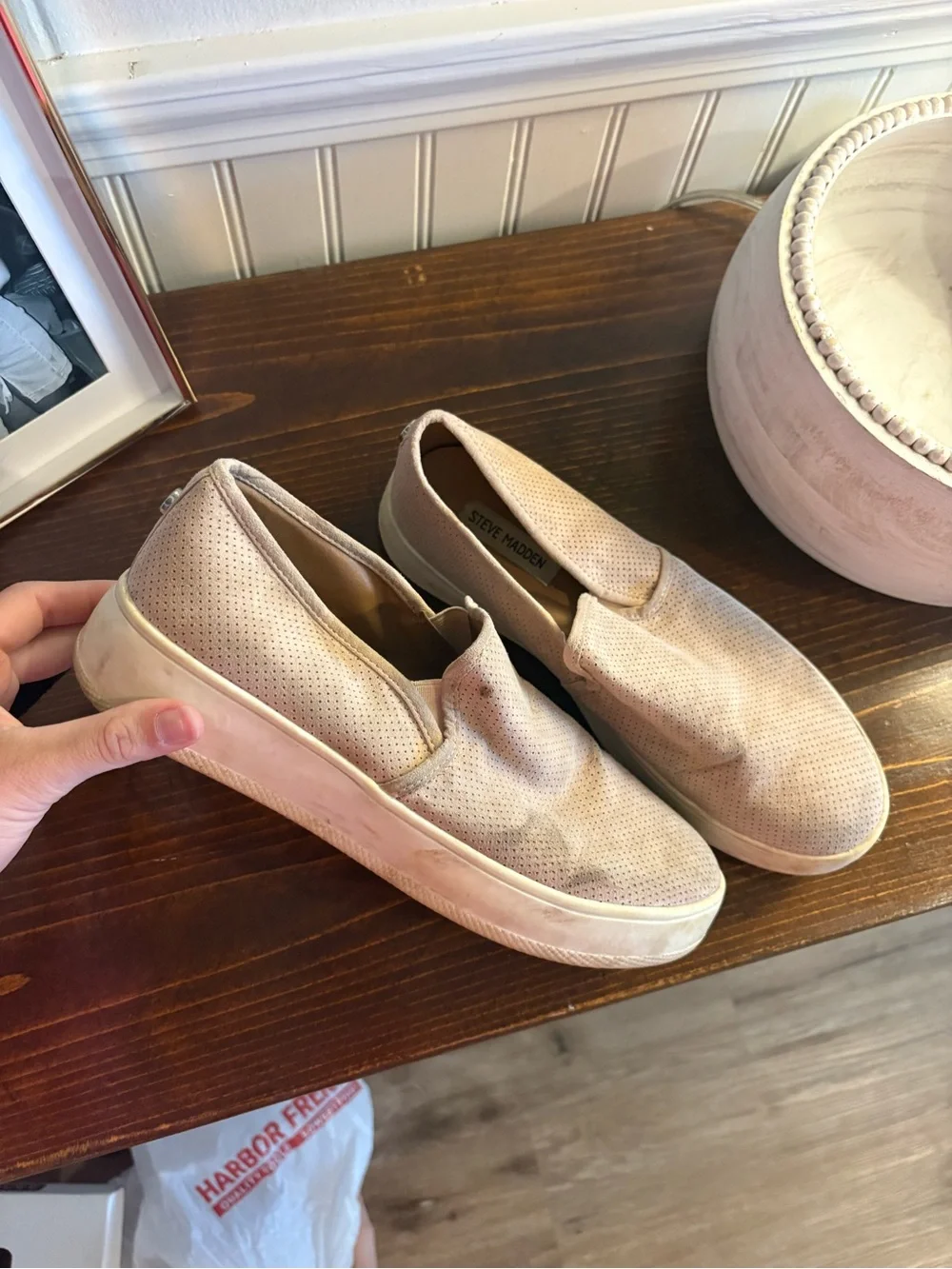 Steve Madden Men's Slip-On Sneakers in Beige